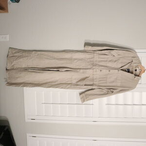 Universal Thread New Women's 16 Light Gray/Beige Denim Button Zip Jumpsuit